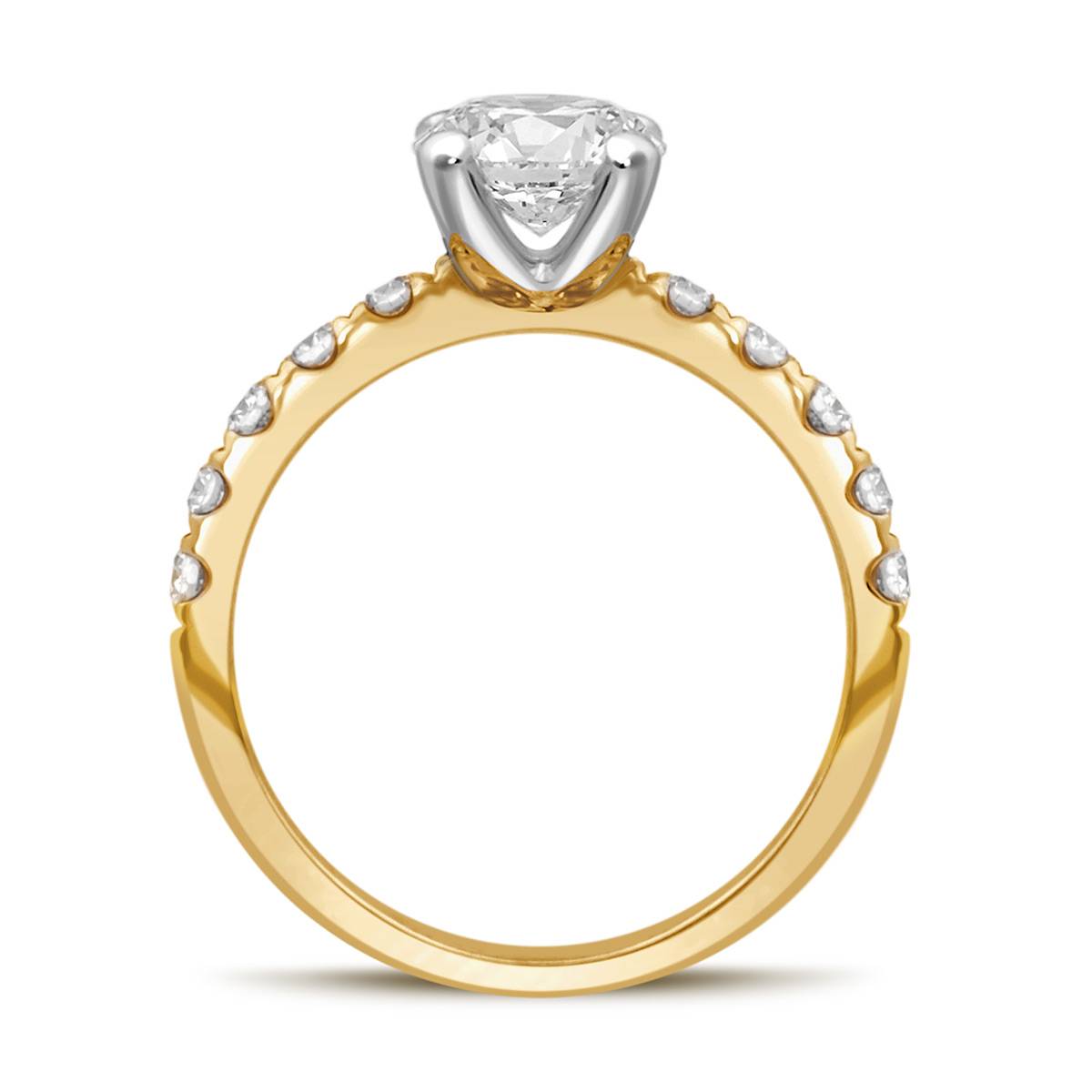 Помолвочное кольцо из комбинированного золота с бриллиантами (039573)