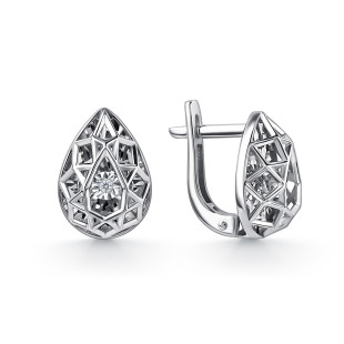 Серьги из белого золота с бриллиантами (063024)