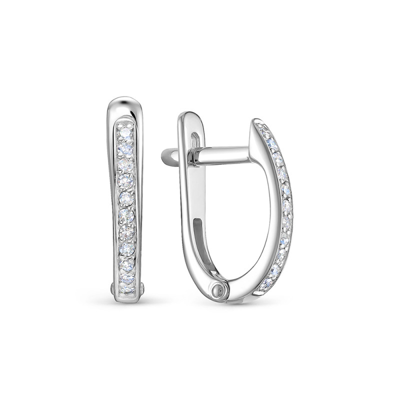 Серьги из белого золота с бриллиантами (053977)