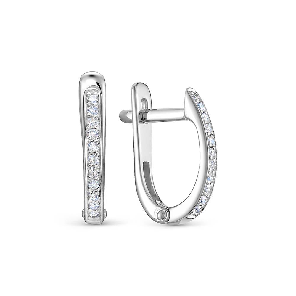 Серьги из белого золота с бриллиантами (053977)