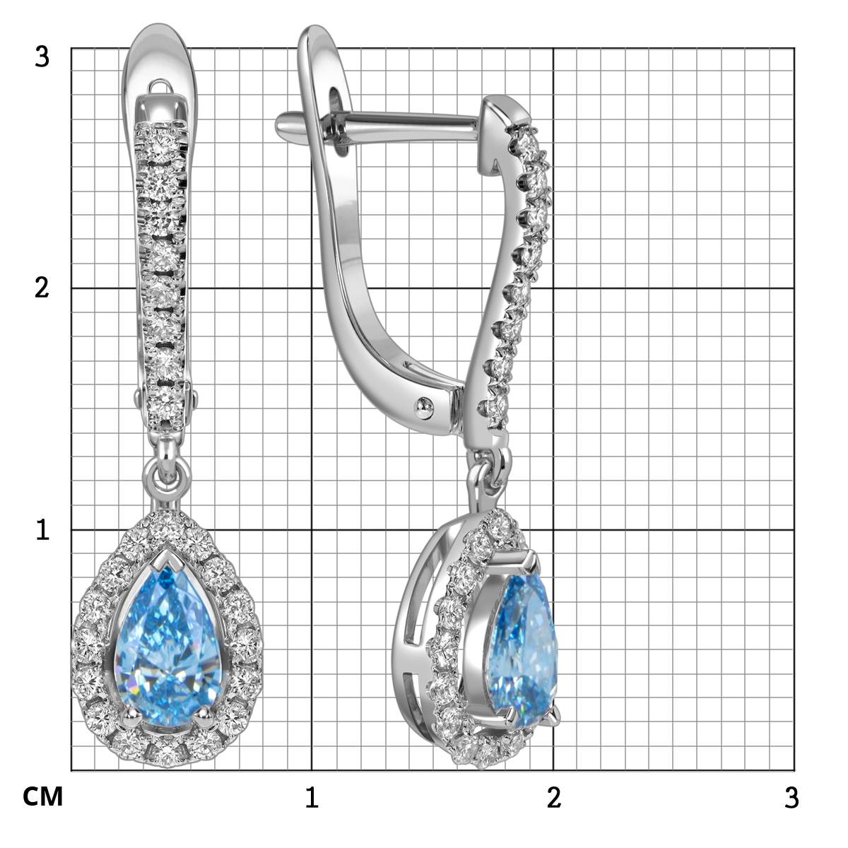 Серьги из белого золота с бриллиантами (060186)