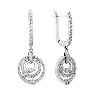 Серьги из белого золота с бриллиантами (025375)