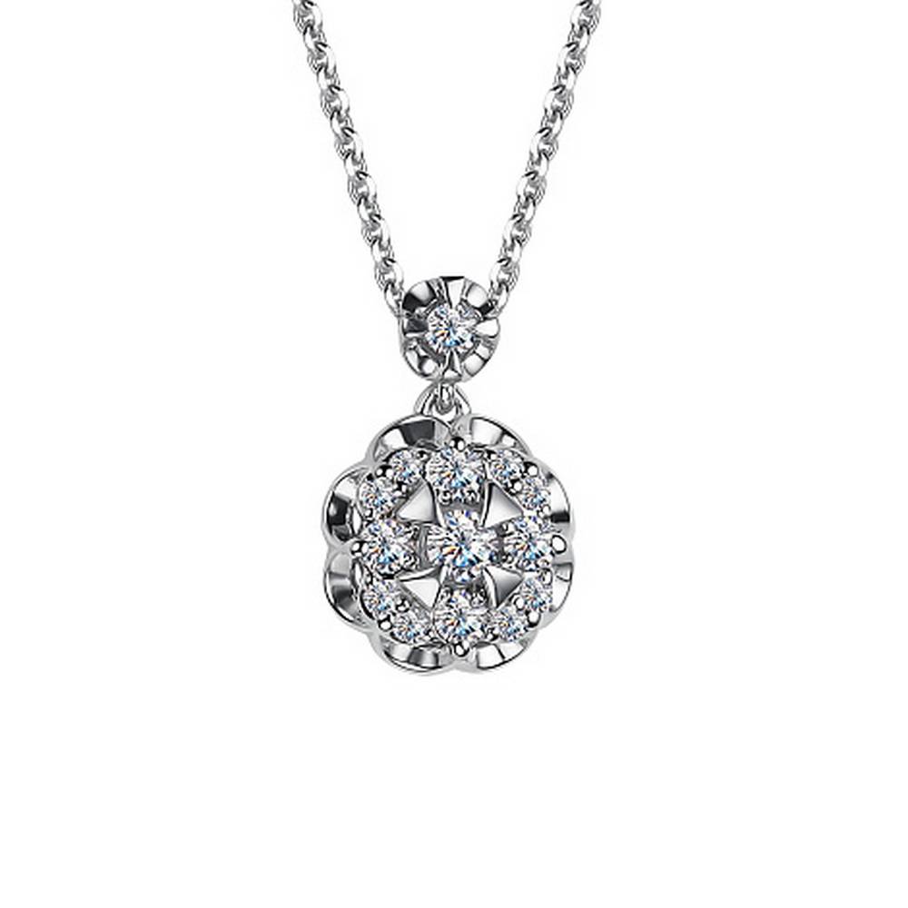 Колье из белого золота с бриллиантами (048749)