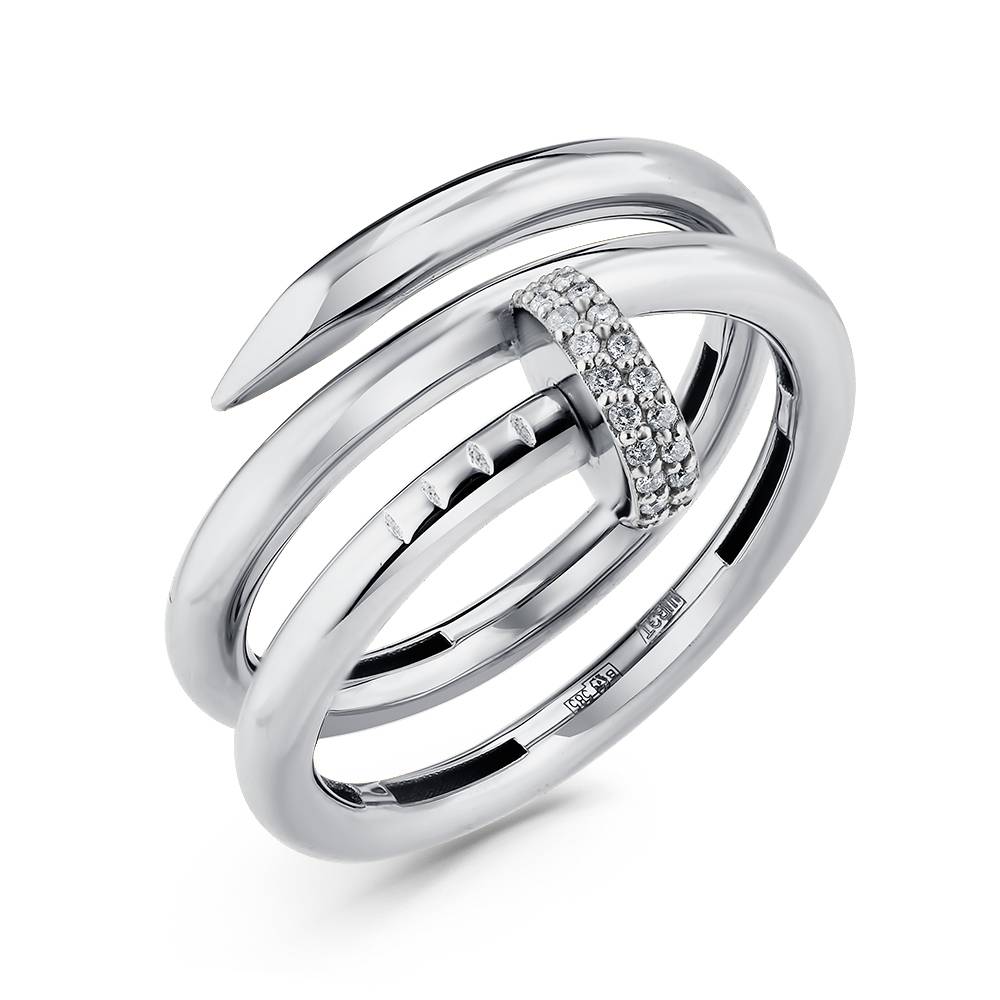 Кольцо из белого золота с бриллиантами (057423)