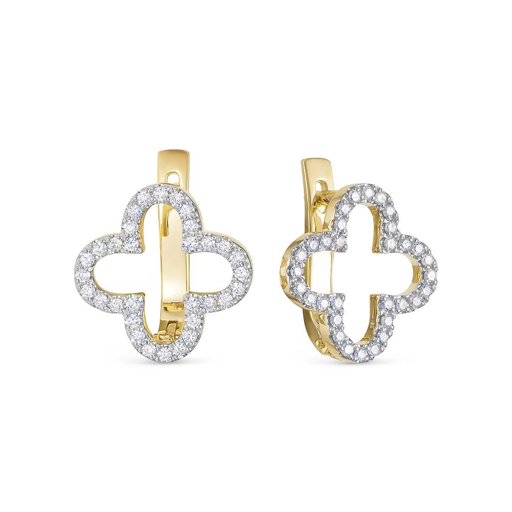 Серьги из жёлтого золота с бриллиантами (050752)