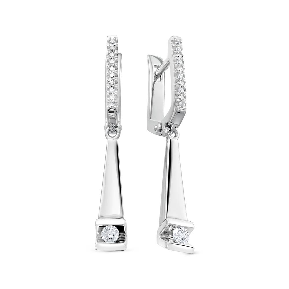 Серьги из белого золота с бриллиантами (043040)