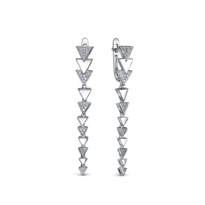 Серьги из платины с бриллиантами (058008)