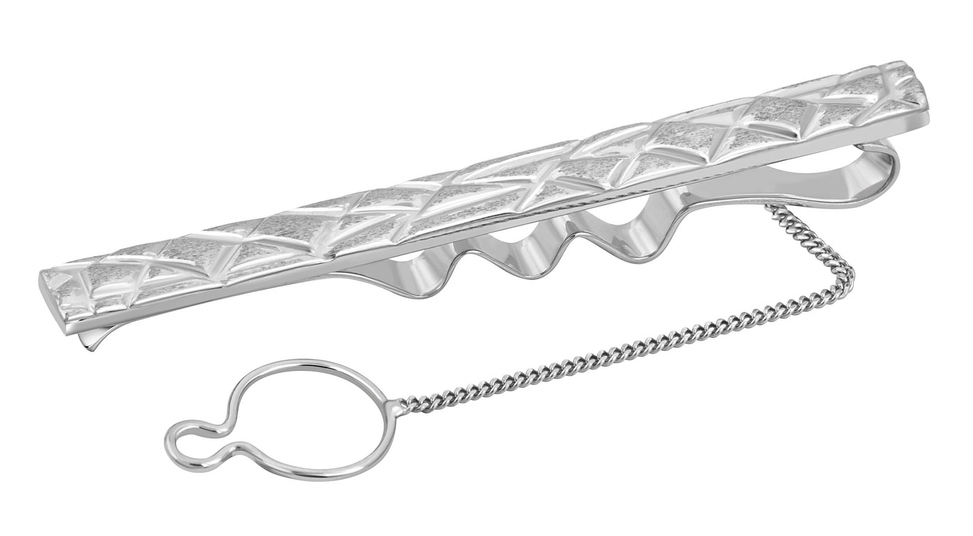 Зажим для галстука из белого золота (042663)