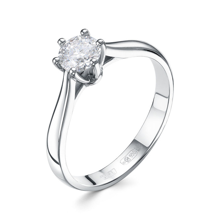 Помолвочное кольцо из платины с бриллиантом (058694)