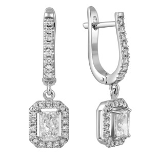 Серьги из белого золота с бриллиантами (051636)