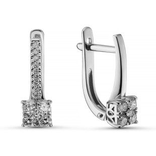 Серьги из белого золота с бриллиантами (063782)