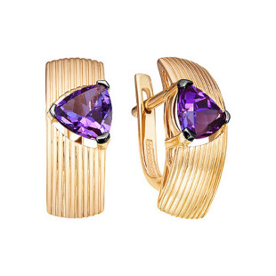Серьги из красного золота с аметистами (042850)
