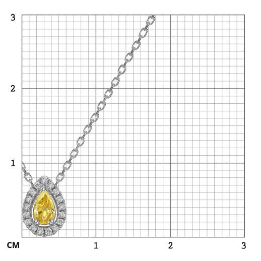 Колье из белого золота с бриллиантами и жёлтым сапфиром (059204)