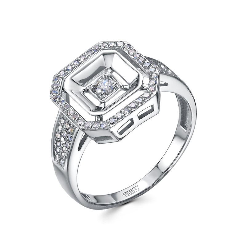 Кольцо из платины с бриллиантами (058390)