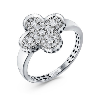 Кольцо из белого золота с бриллиантами (058713)