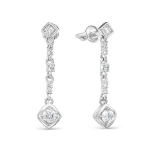 Серьги из белого золота с бриллиантами (033767)