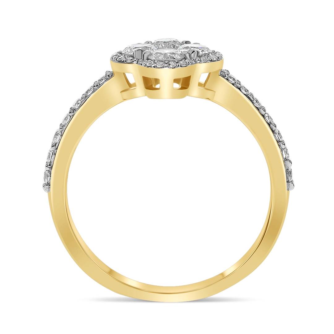 Кольцо из жёлтого золота с бриллиантами (062666)