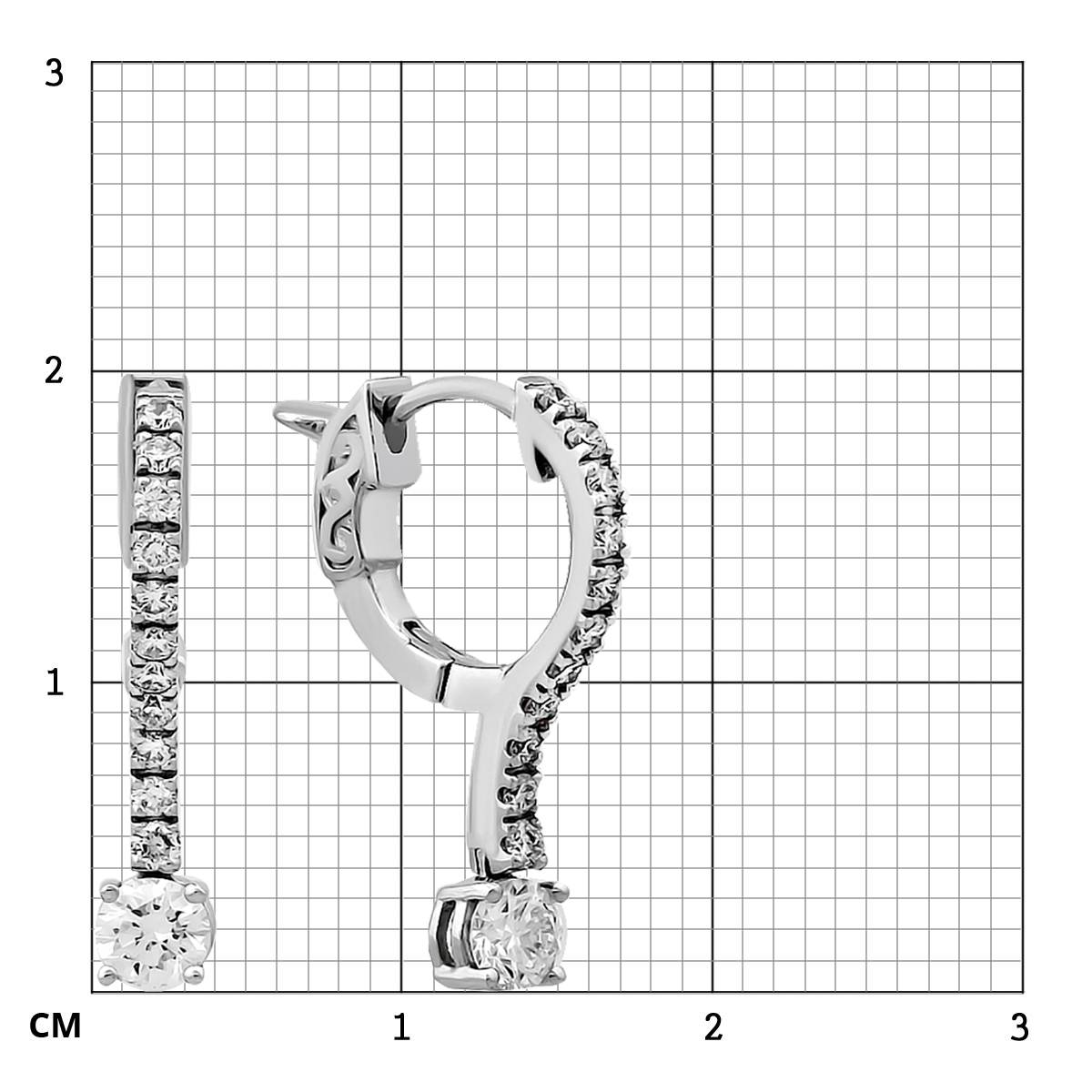 Серьги из белого золота с бриллиантами (027476)
