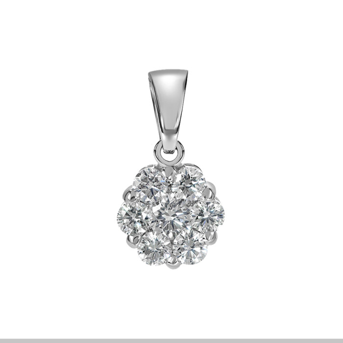 Кулон из белого золота с бриллиантами (061579)