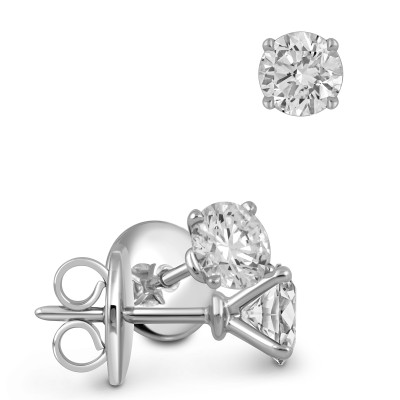 Серьги пусеты из белого золота с бриллиантами &quot;Crivelli&quot; (049097)