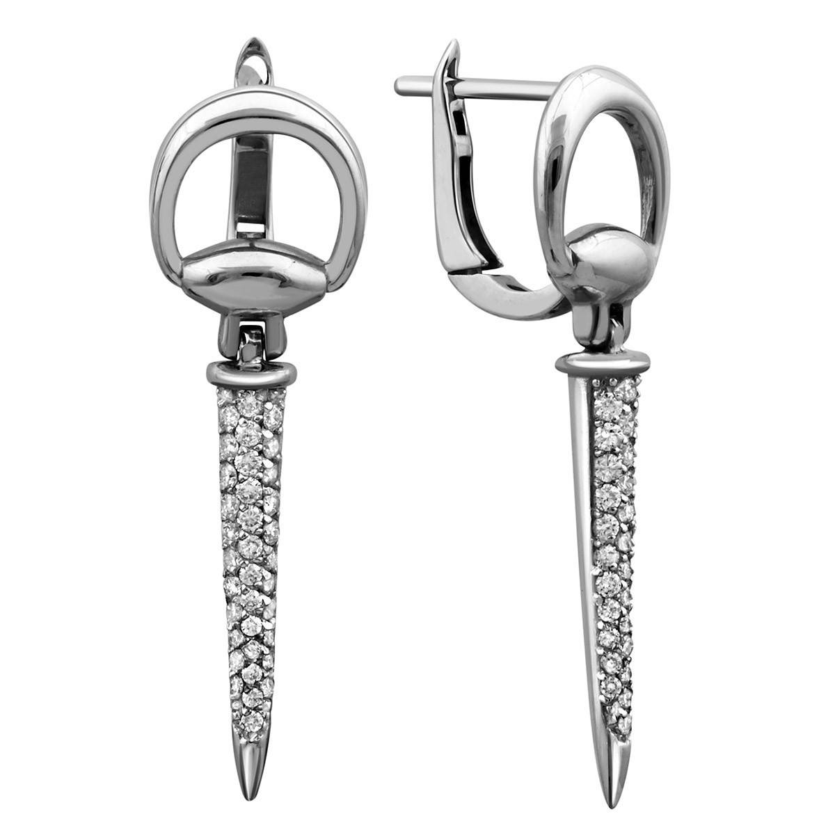 Серьги из белого золота с бриллиантами (025236)