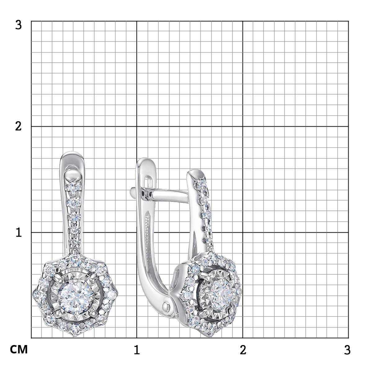 Серьги из белого золота с бриллиантами (053893)
