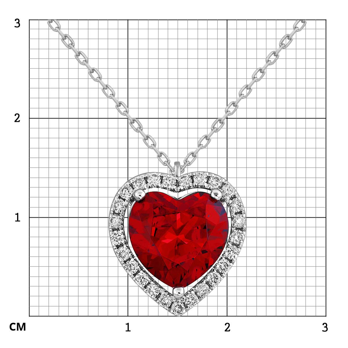 Колье из белого золота с бриллиантами и рубином 