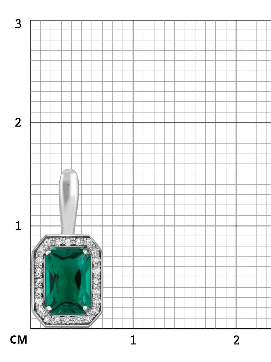 Кулон  из белого золота с бриллиантами и синтетической вставкой (045644)
