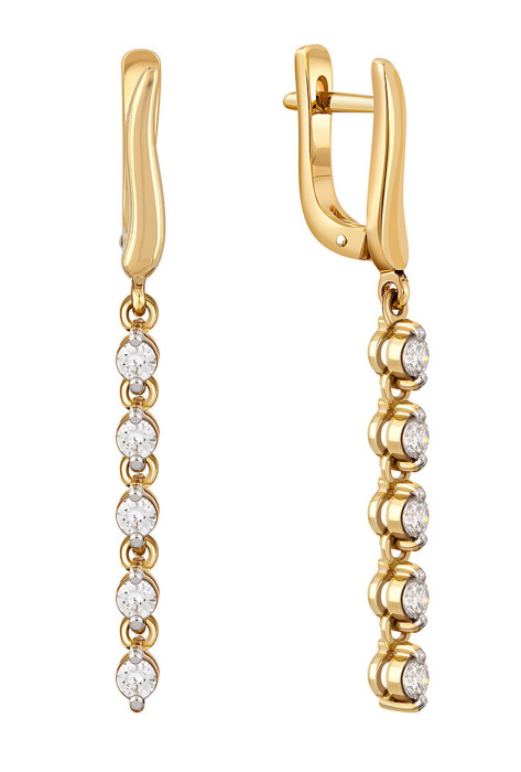 Серьги из жёлтого золота с бриллиантами (038526)