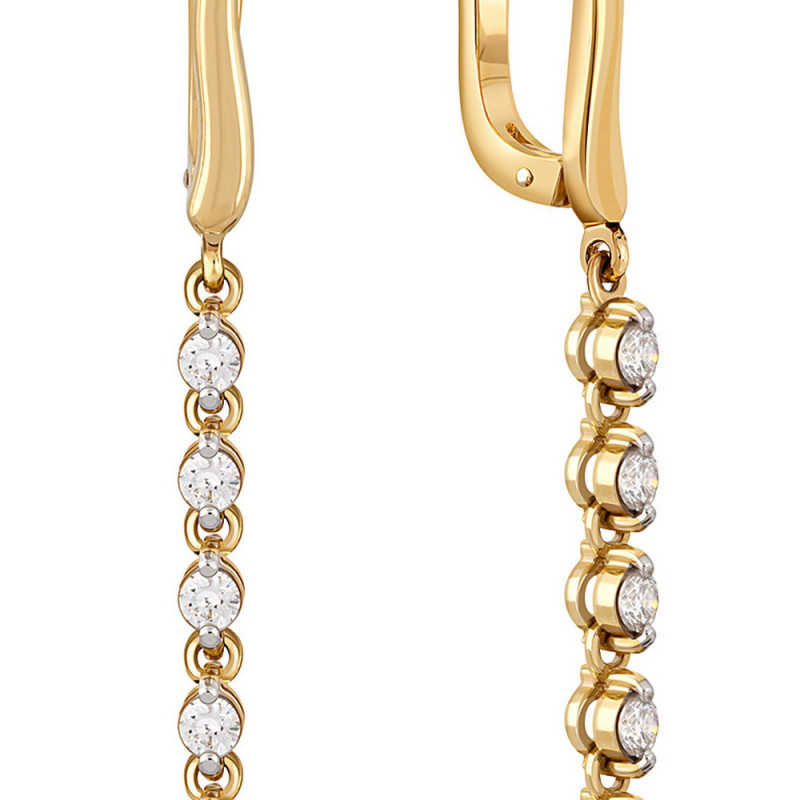 Серьги из жёлтого золота с бриллиантами (038526)