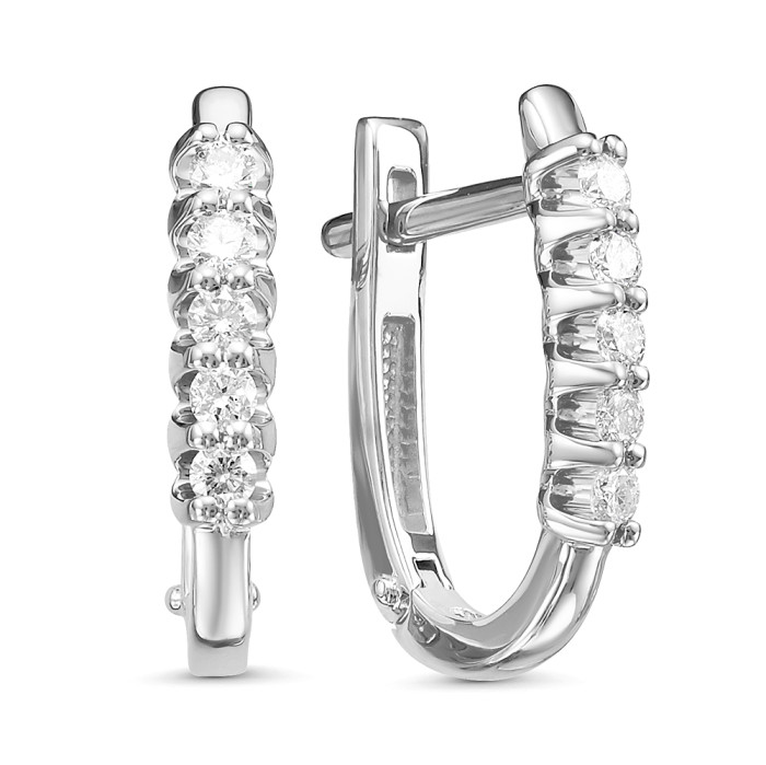 Серьги из белого золота с бриллиантами (060453)