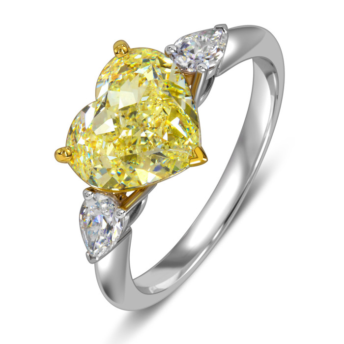 Помолвочное кольцо из белого золота с бриллиантами "Сердце" (060672)