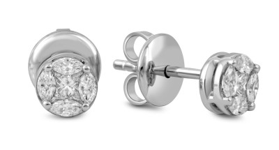 Серьги из белого золота с бриллиантами "Crivelli" (051792)