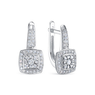Серьги из белого золота с бриллиантами (062959)