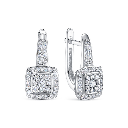 Серьги из белого золота с бриллиантами (062959)