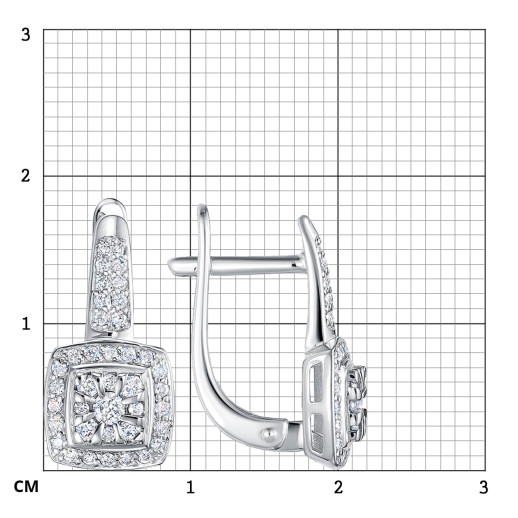 Серьги из белого золота с бриллиантами (062959)