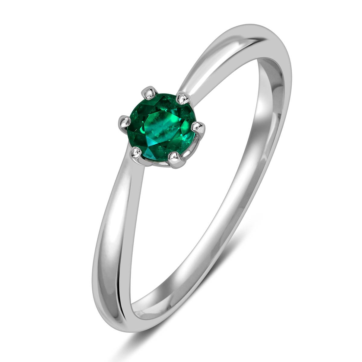 Помолвочное кольцо из платины с изумрудом (049051)