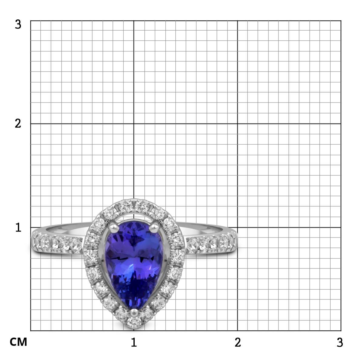 Кольцо из белого золота с бриллиантами и танзанитом (053764)