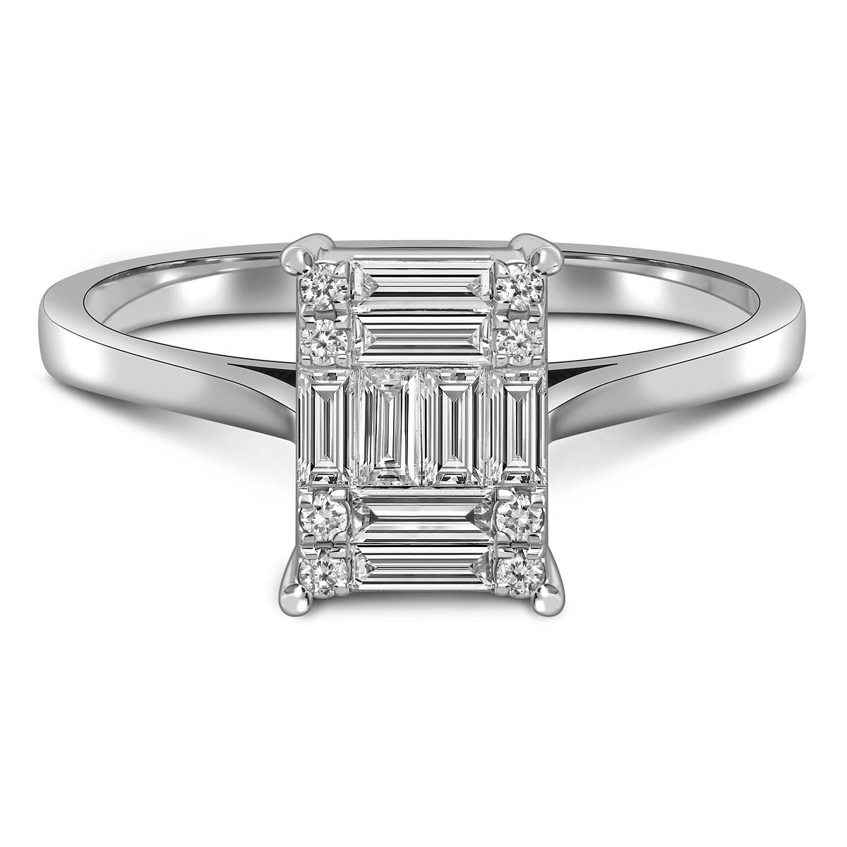 Кольцо из белого золота с бриллиантами (050627)