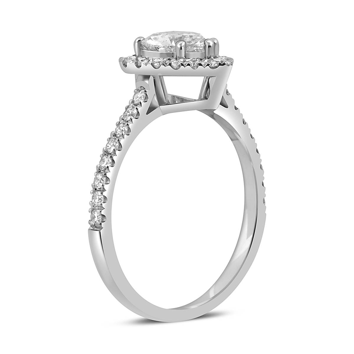 Помолвочное кольцо из белого золота с бриллиантами (052355)