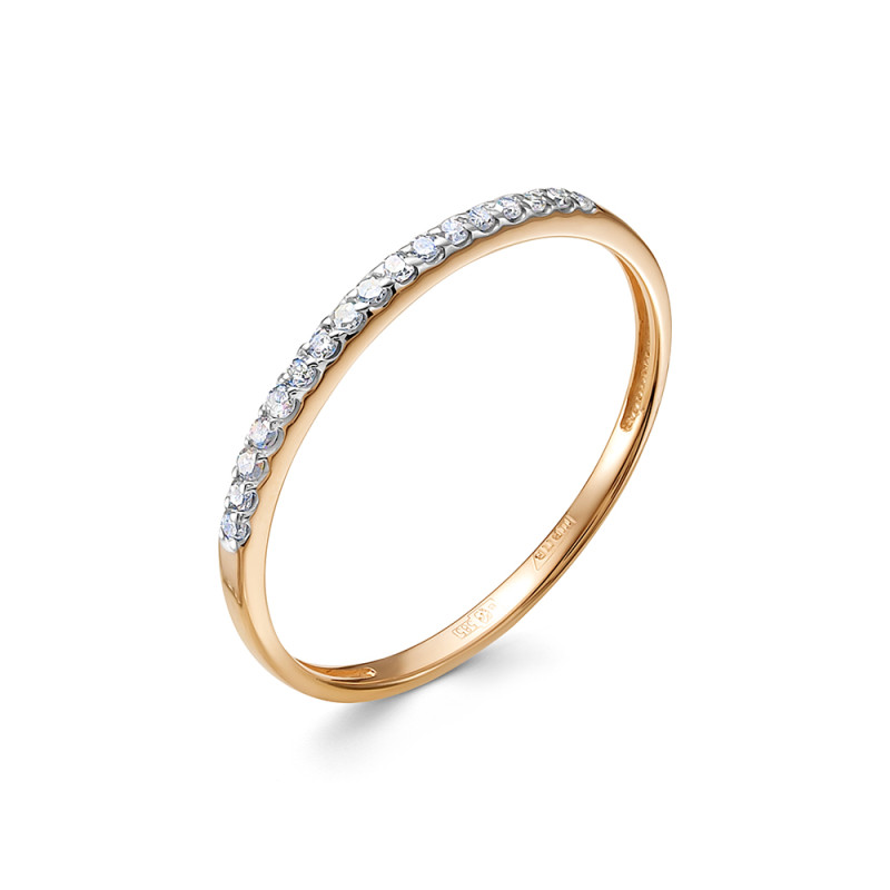 Кольцо из красного золота с бриллиантами (053910)