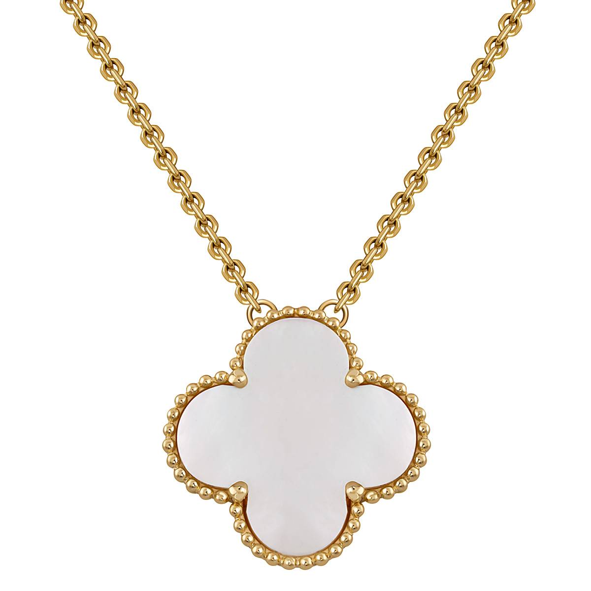 Колье из жёлтого золота с перламутром (046819)