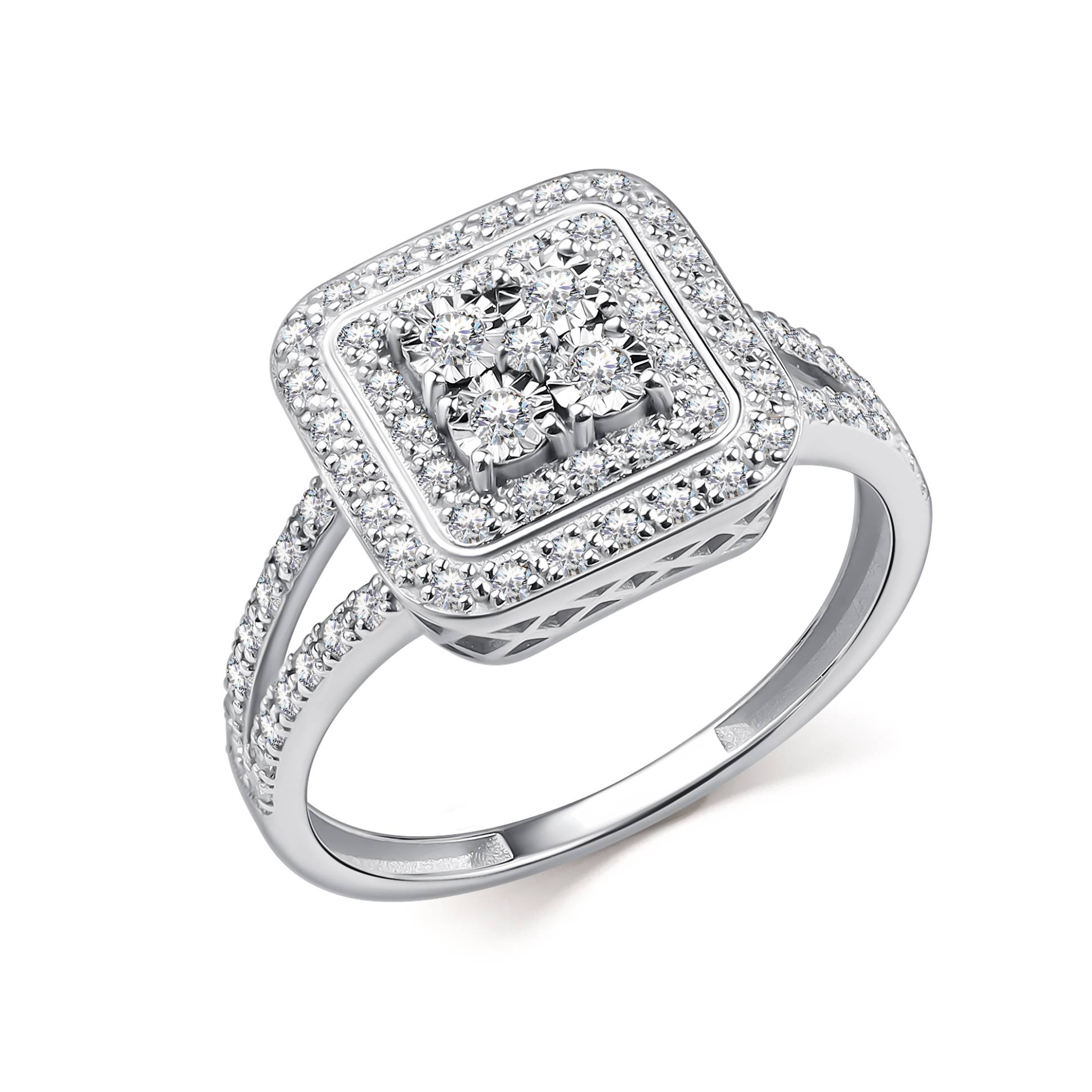 Кольцо из белого золота с бриллиантами (063010)