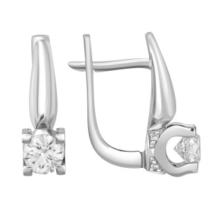 Серьги из белого золота с бриллиантами (043947)