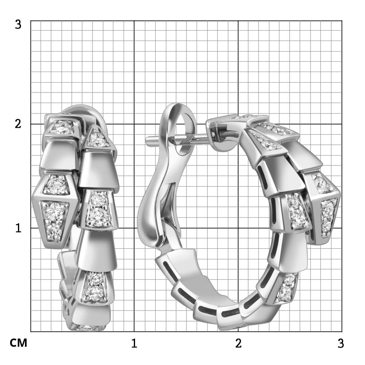 Серьги из белого золота с бриллиантами (058535)