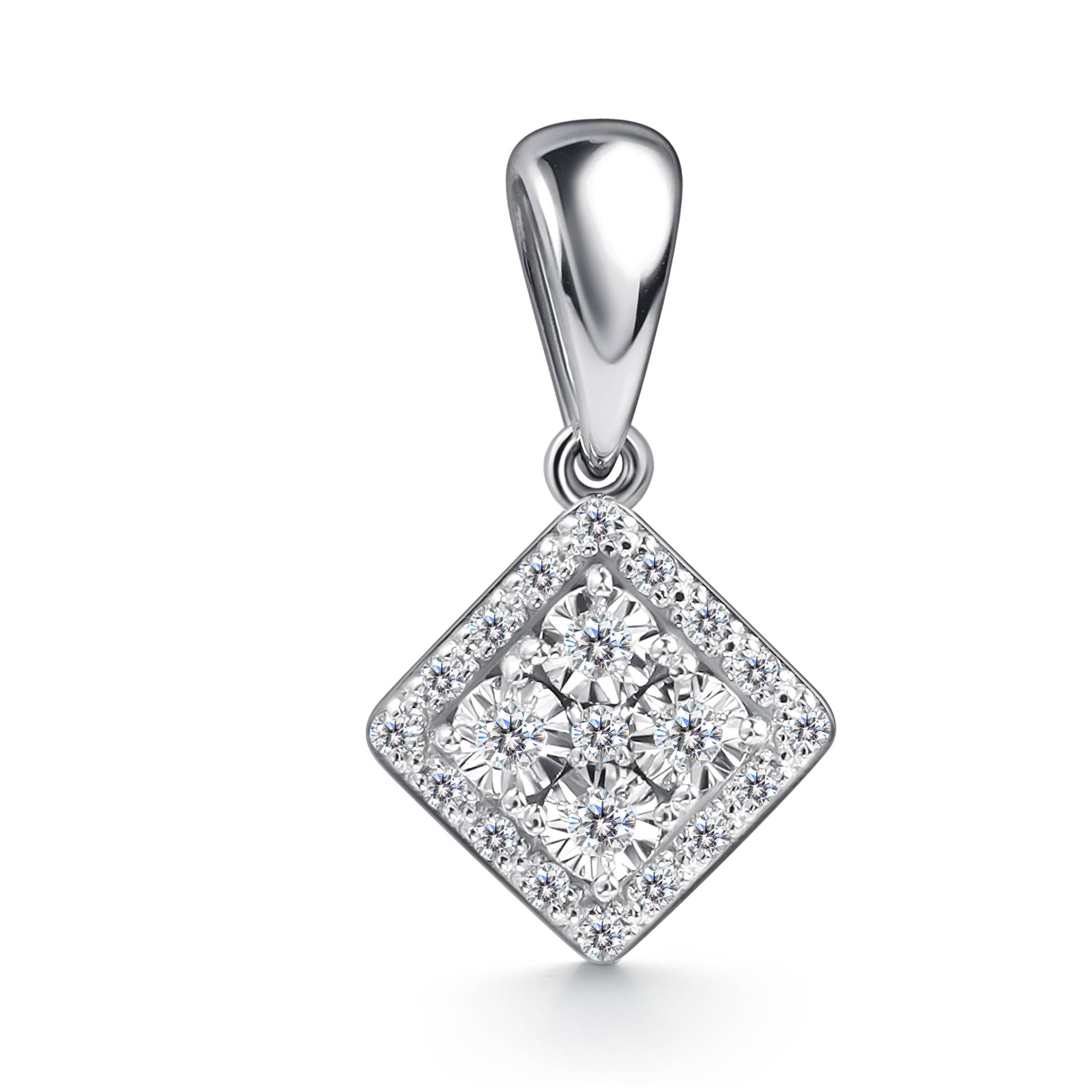 Кулон из белого золота с бриллиантами (063022)