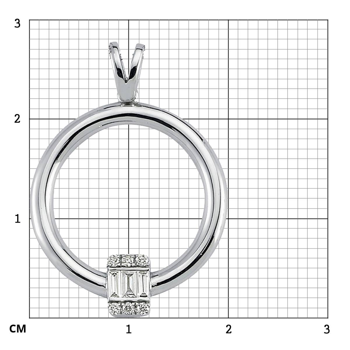 Кулон из белого золота с бриллиантами (050657)