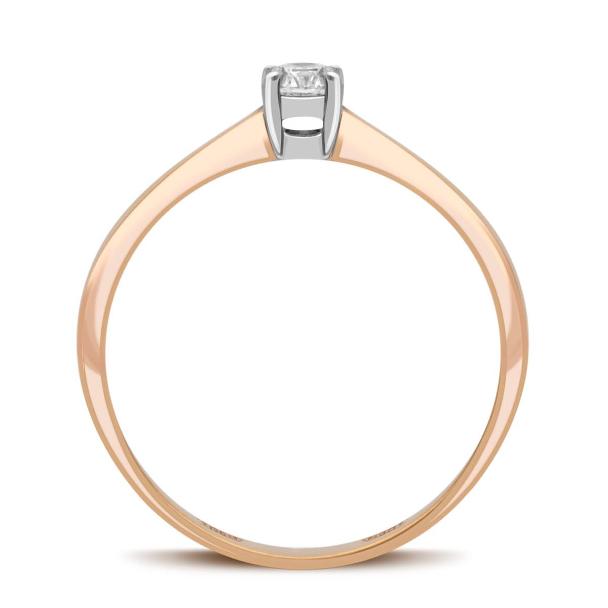 Помолвочное кольцо из красного золота с бриллиантом (032053)