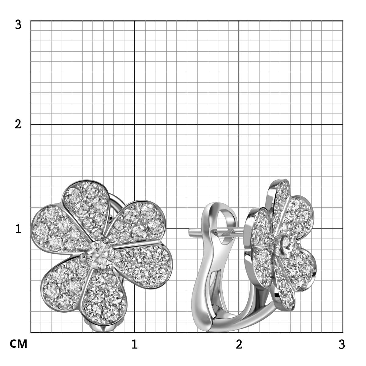 Серьги из белого золота с бриллиантами (060283)