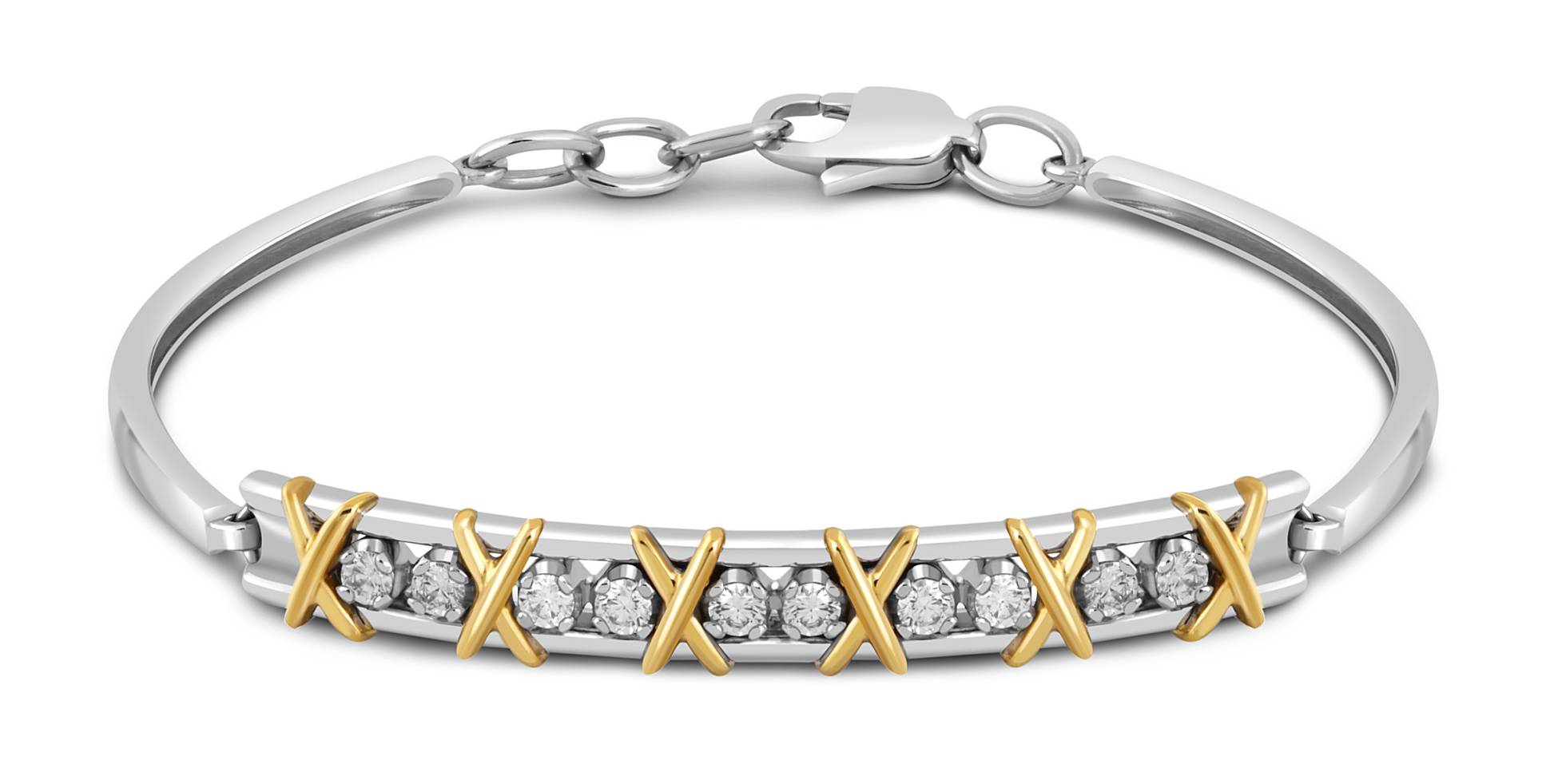 Браслет из комбинированного золота с бриллиантами (046447)